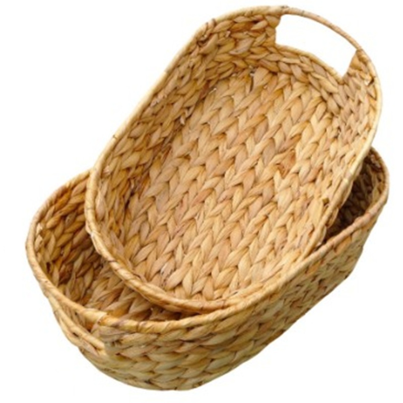 Sats av 2-ovala vatten Hyacinth Basket