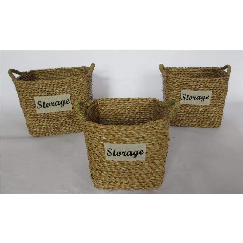 Rectangle Straw Storage Basket